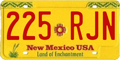 NM license plate 225RJN