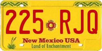 NM license plate 225RJQ