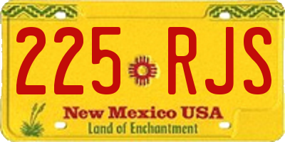 NM license plate 225RJS