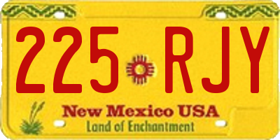 NM license plate 225RJY