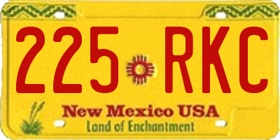 NM license plate 225RKC