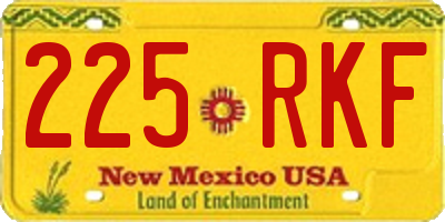 NM license plate 225RKF