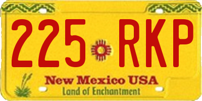 NM license plate 225RKP