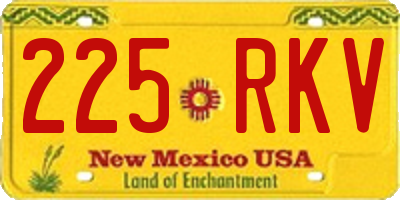 NM license plate 225RKV