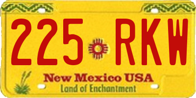 NM license plate 225RKW