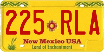 NM license plate 225RLA