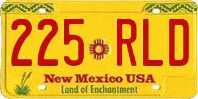 NM license plate 225RLD