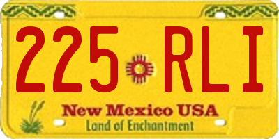 NM license plate 225RLI