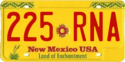 NM license plate 225RNA