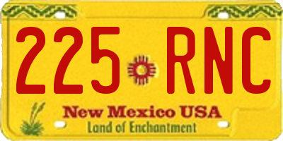 NM license plate 225RNC