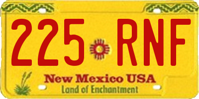 NM license plate 225RNF