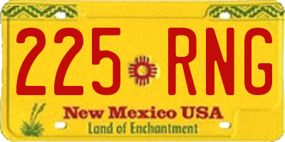 NM license plate 225RNG