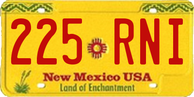 NM license plate 225RNI