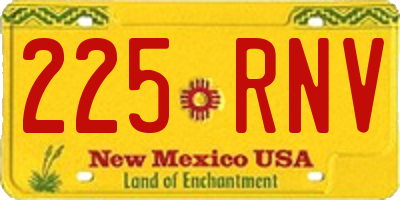 NM license plate 225RNV