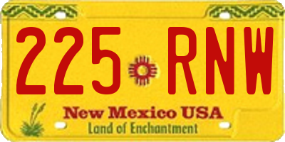 NM license plate 225RNW