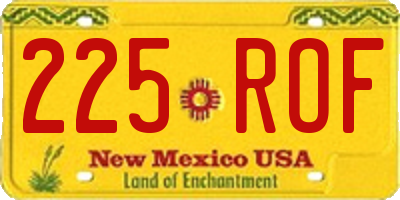 NM license plate 225ROF