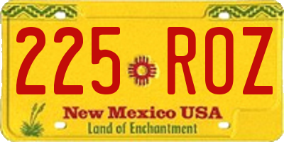 NM license plate 225ROZ