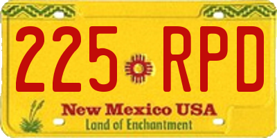 NM license plate 225RPD