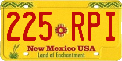 NM license plate 225RPI