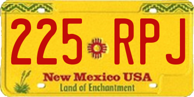 NM license plate 225RPJ