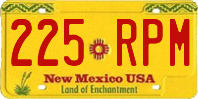 NM license plate 225RPM
