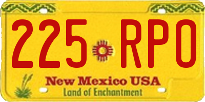 NM license plate 225RPO