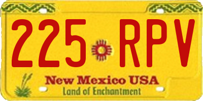 NM license plate 225RPV