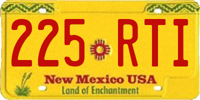 NM license plate 225RTI
