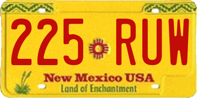 NM license plate 225RUW