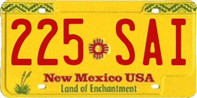 NM license plate 225SAI