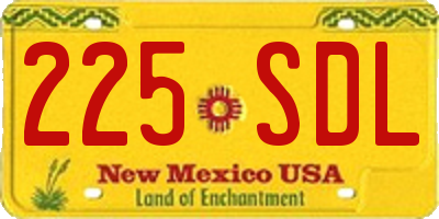 NM license plate 225SDL