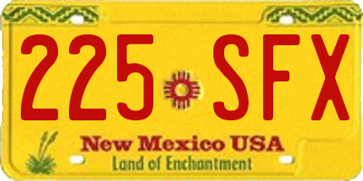 NM license plate 225SFX