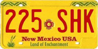 NM license plate 225SHK