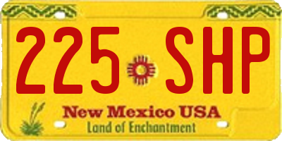 NM license plate 225SHP