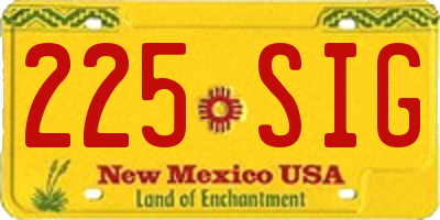 NM license plate 225SIG