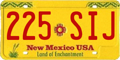 NM license plate 225SIJ