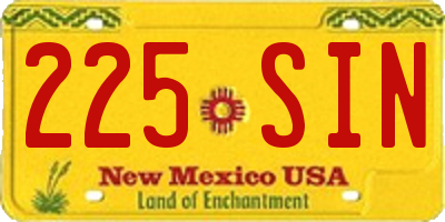 NM license plate 225SIN