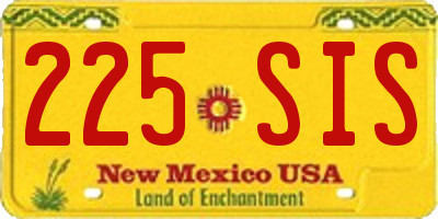 NM license plate 225SIS