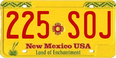 NM license plate 225SOJ