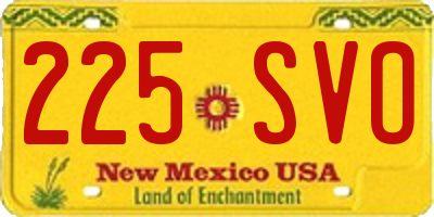 NM license plate 225SVO