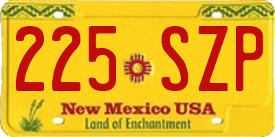 NM license plate 225SZP