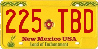 NM license plate 225TBD