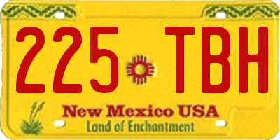 NM license plate 225TBH