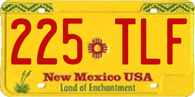 NM license plate 225TLF