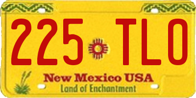 NM license plate 225TLO
