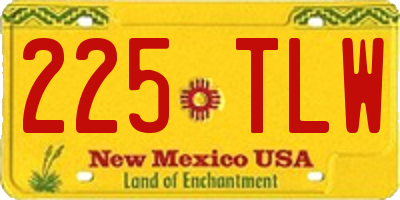 NM license plate 225TLW