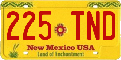 NM license plate 225TND