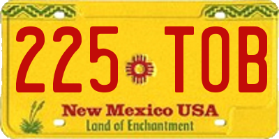 NM license plate 225TOB