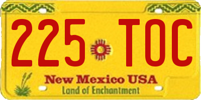 NM license plate 225TOC