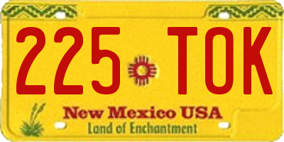 NM license plate 225TOK
